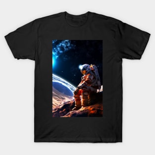 Interstellar Contemplation - Astronaut Space T-Shirt